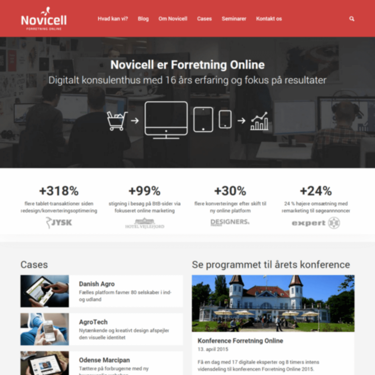 Screenshot of novicell.dk
