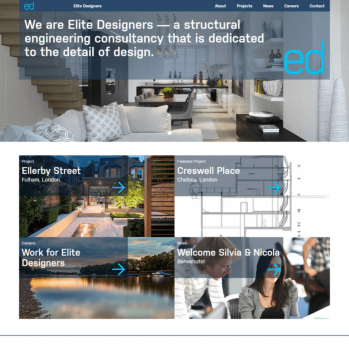 Screenshot of elitedesigners.co.uk