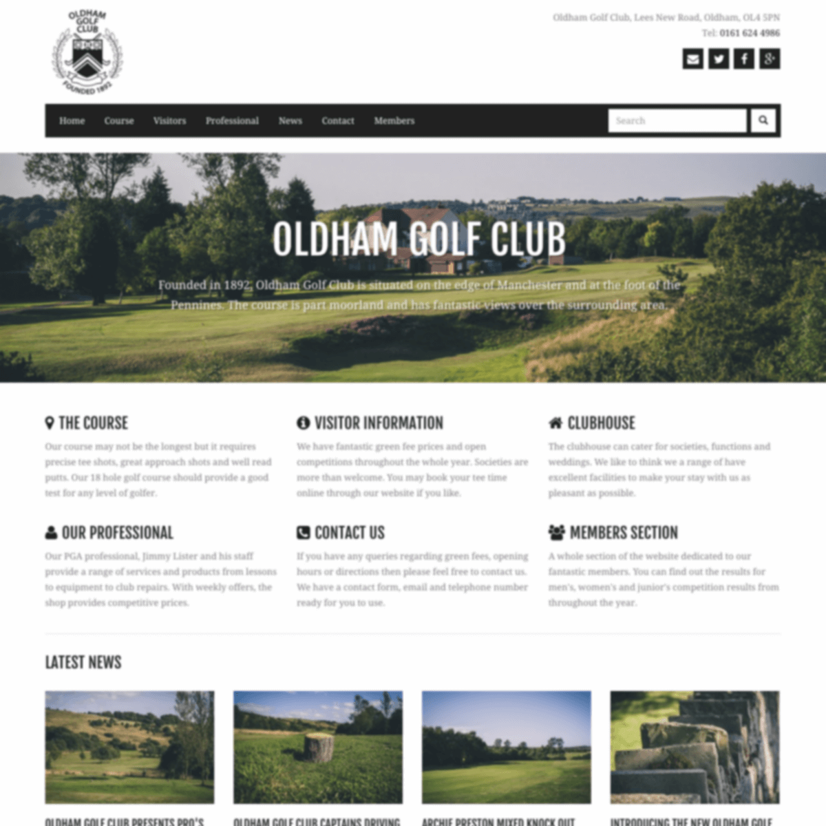 Screenshot of oldhamgolfclub.com